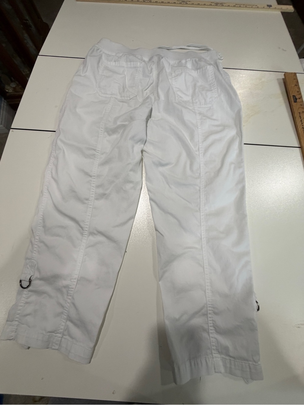 Style & Co. Women's Straight Leg White Utility Pants
